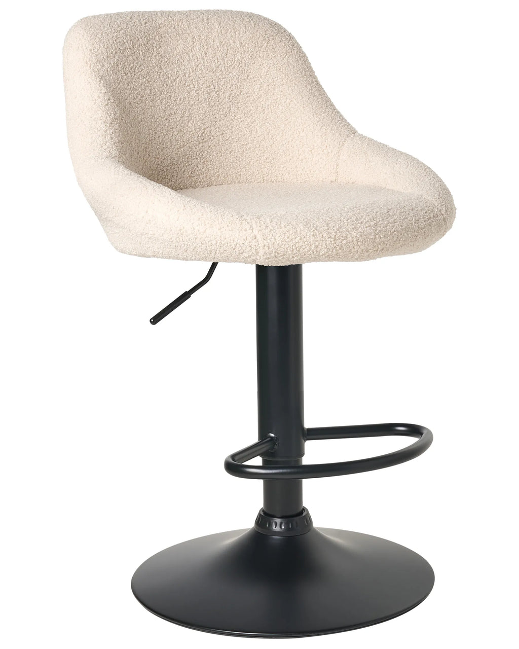 Set of 2 Bar Stools MEDULIN Boucle Swivel Light Beige