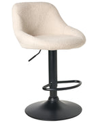 Set of 2 Bar Stools MEDULIN Boucle Swivel Light Beige