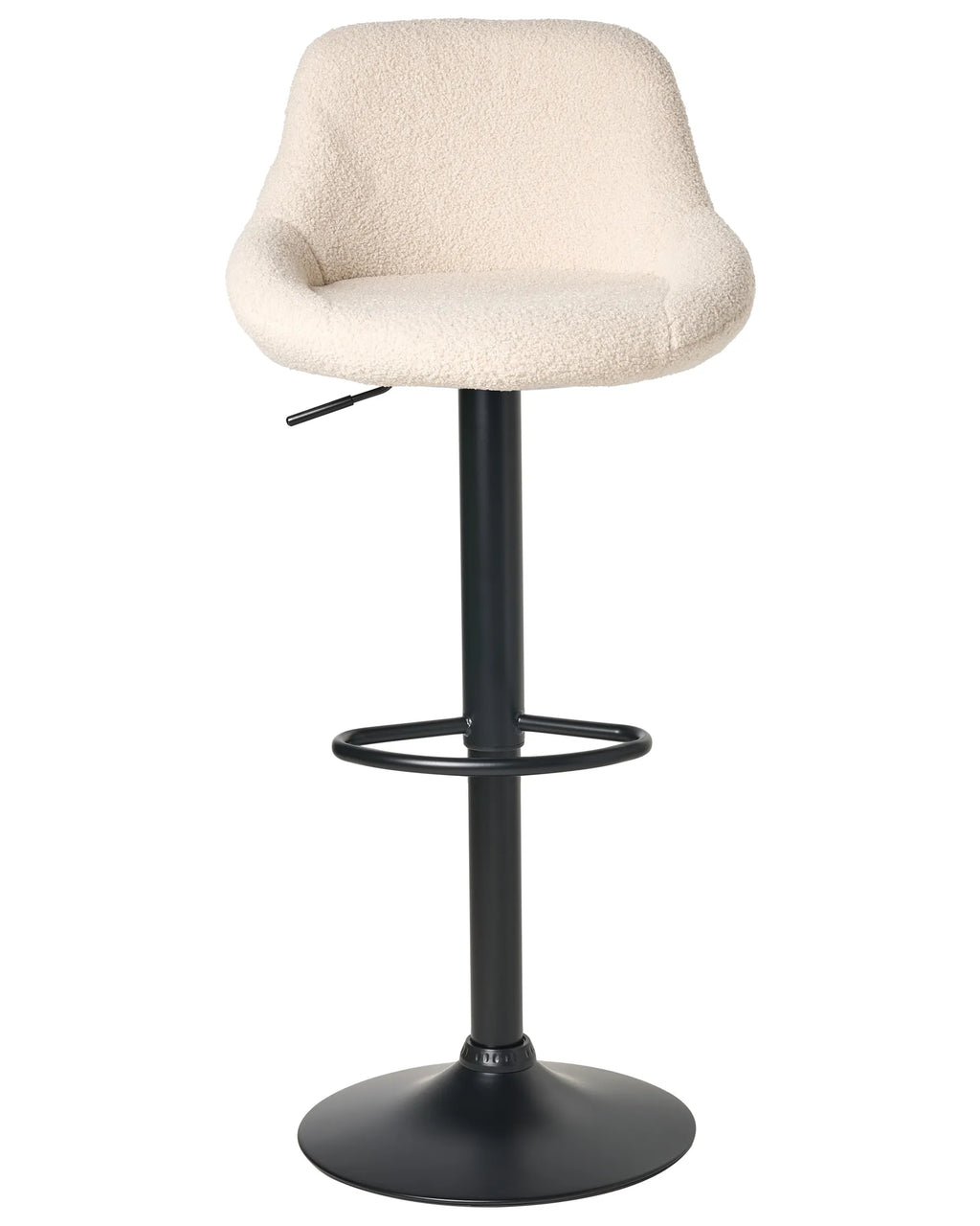 Set of 2 Bar Stools MEDULIN Boucle Swivel Light Beige