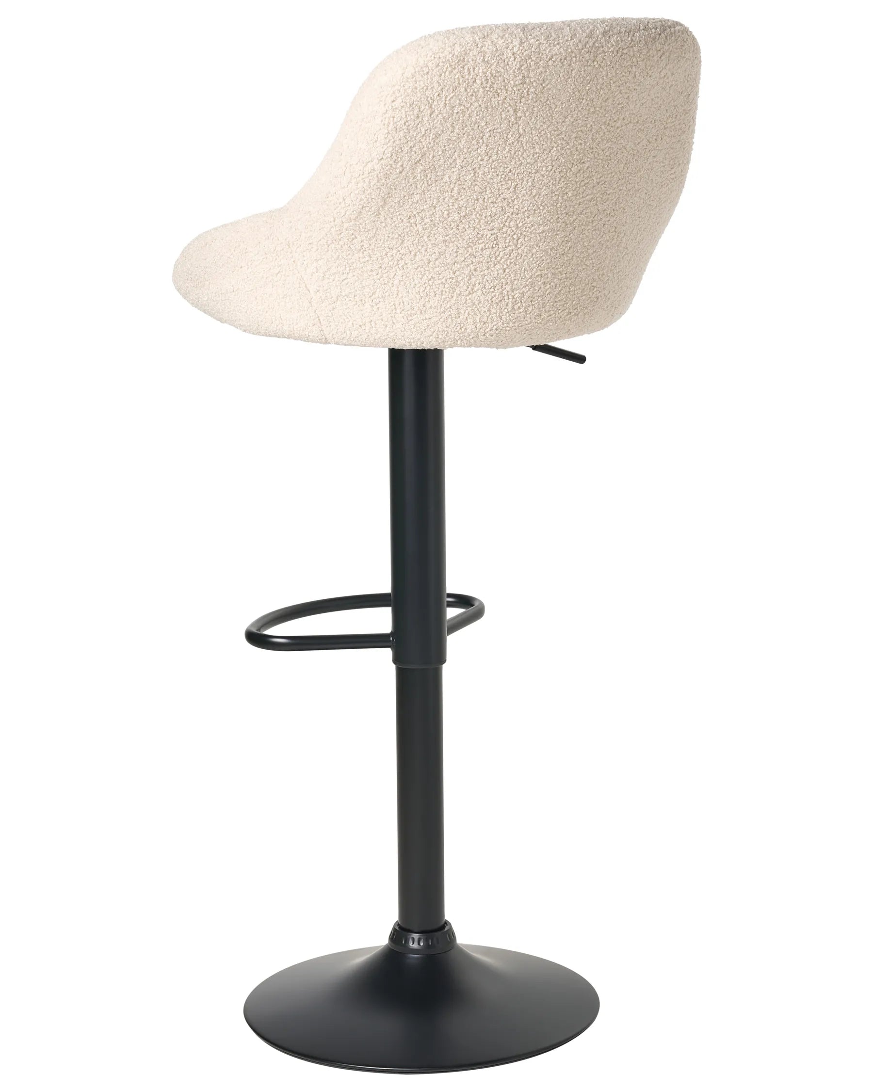 Set of 2 Bar Stools MEDULIN Boucle Swivel Light Beige