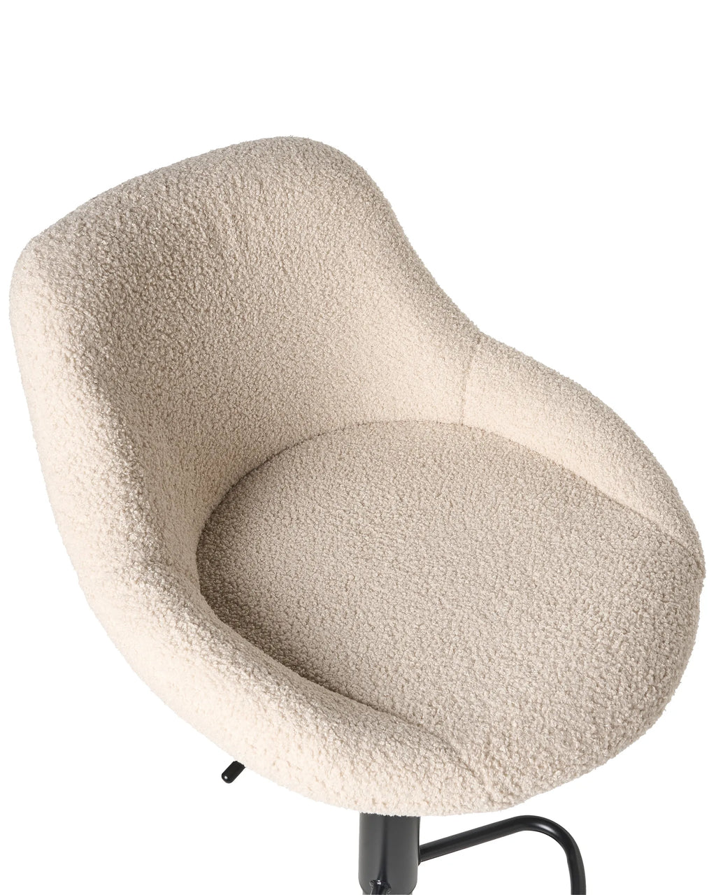 Set of 2 Bar Stools MEDULIN Boucle Swivel Light Beige