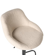 Set of 2 Bar Stools MEDULIN Boucle Swivel Light Beige