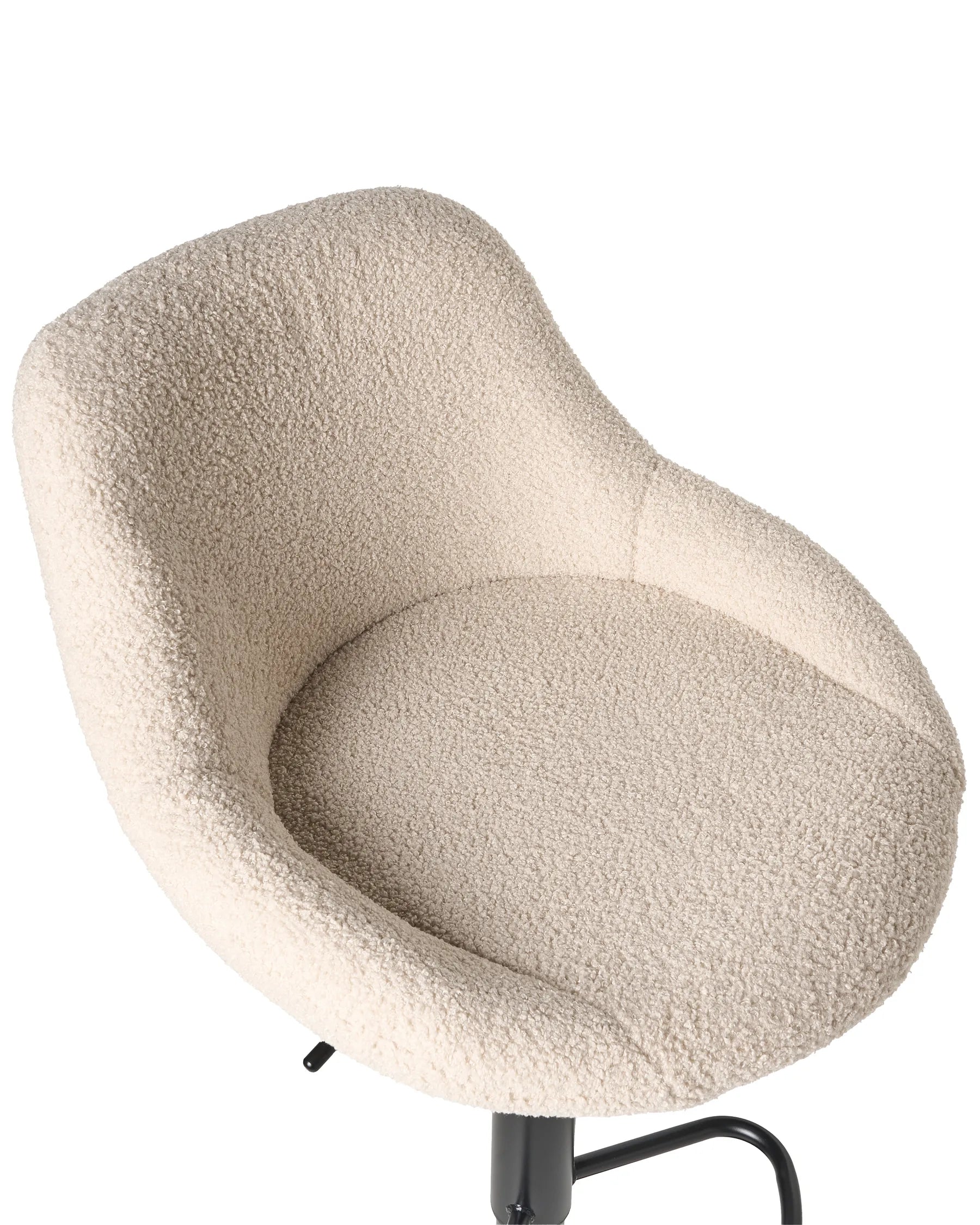 Set of 2 Bar Stools MEDULIN Boucle Swivel Light Beige