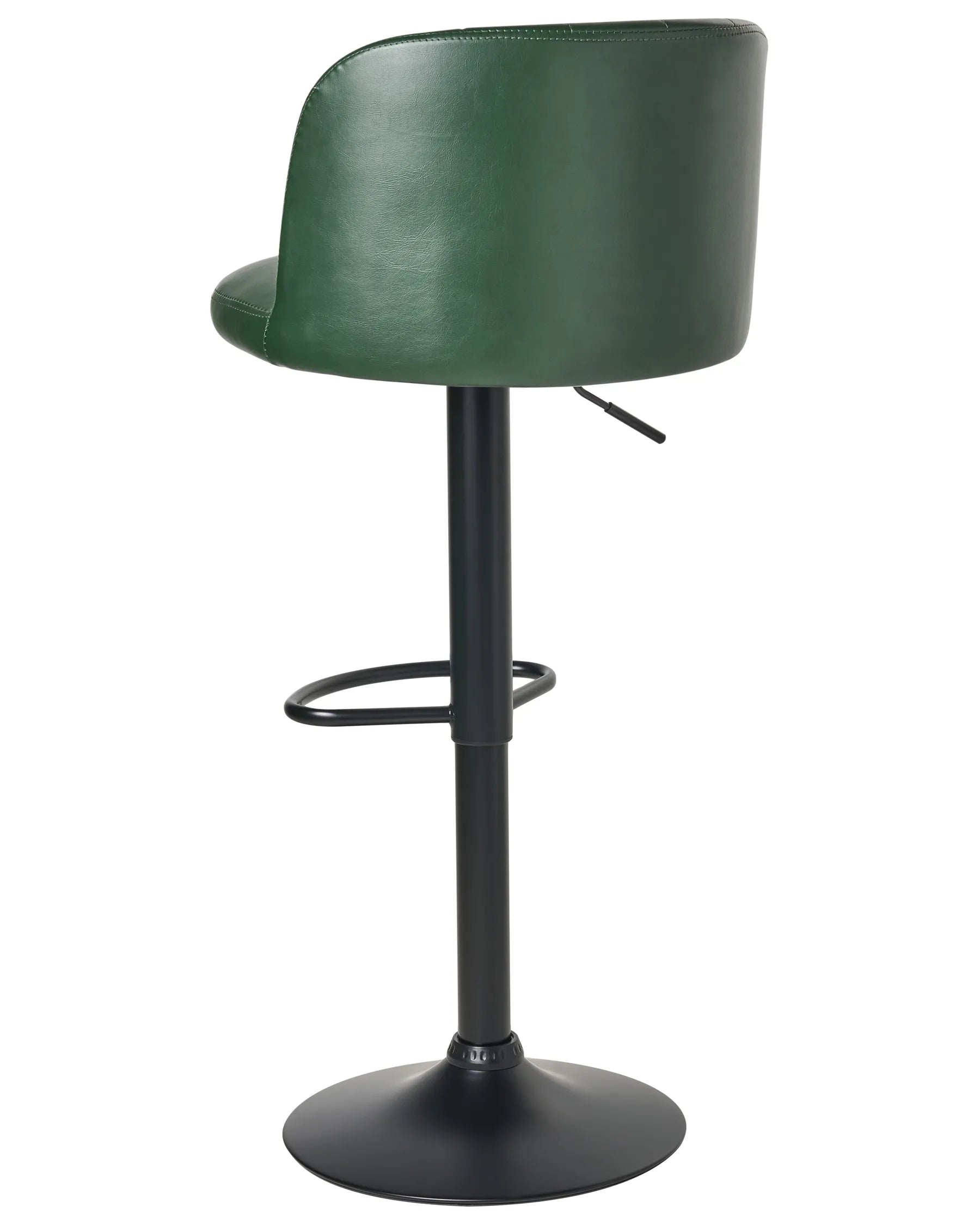 Set of 2 Bar Stools VLORE Faux Leather Swivel Dark Green