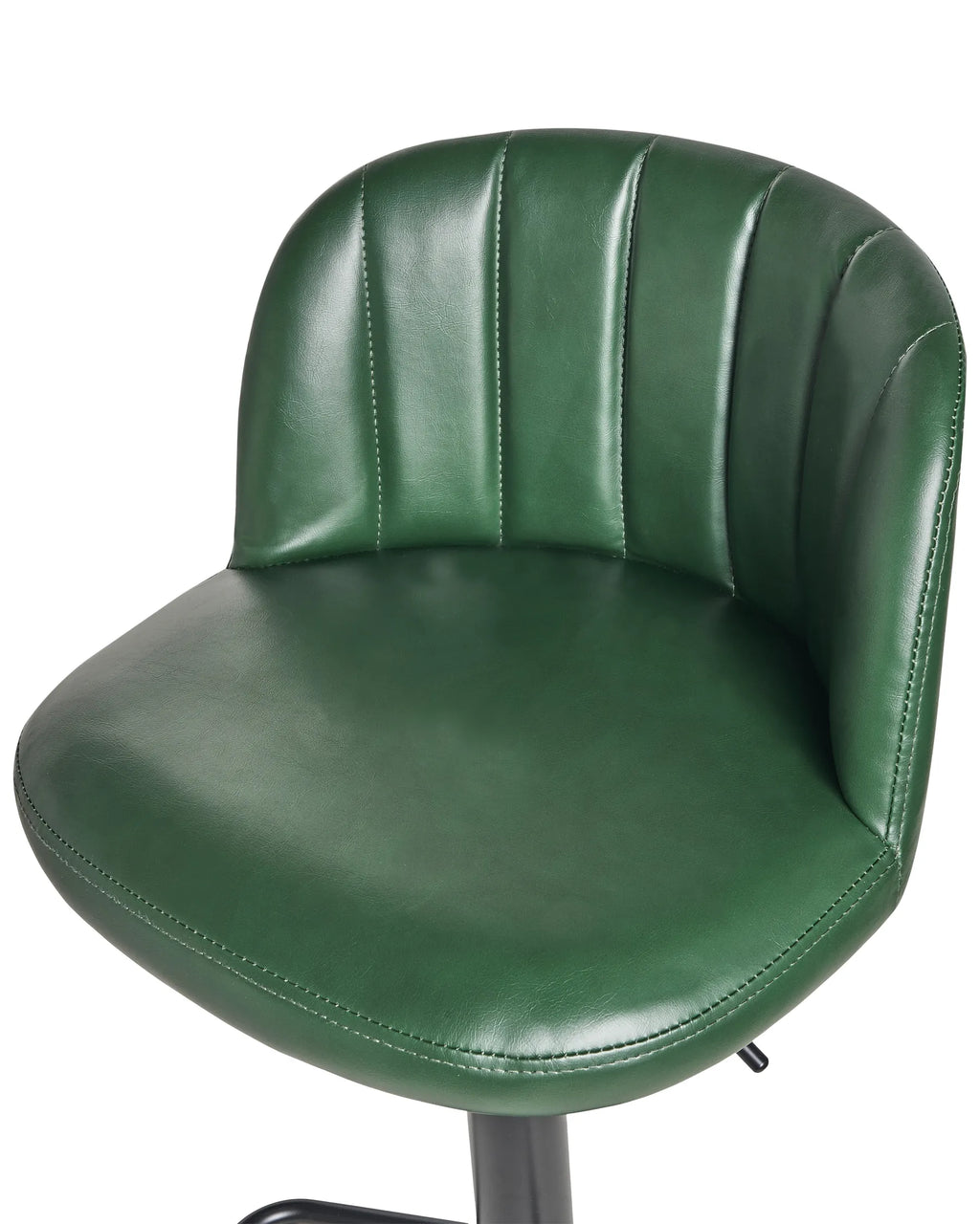 Set of 2 Bar Stools VLORE Faux Leather Swivel Dark Green