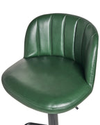 Set of 2 Bar Stools VLORE Faux Leather Swivel Dark Green