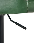 Set of 2 Bar Stools VLORE Faux Leather Swivel Dark Green