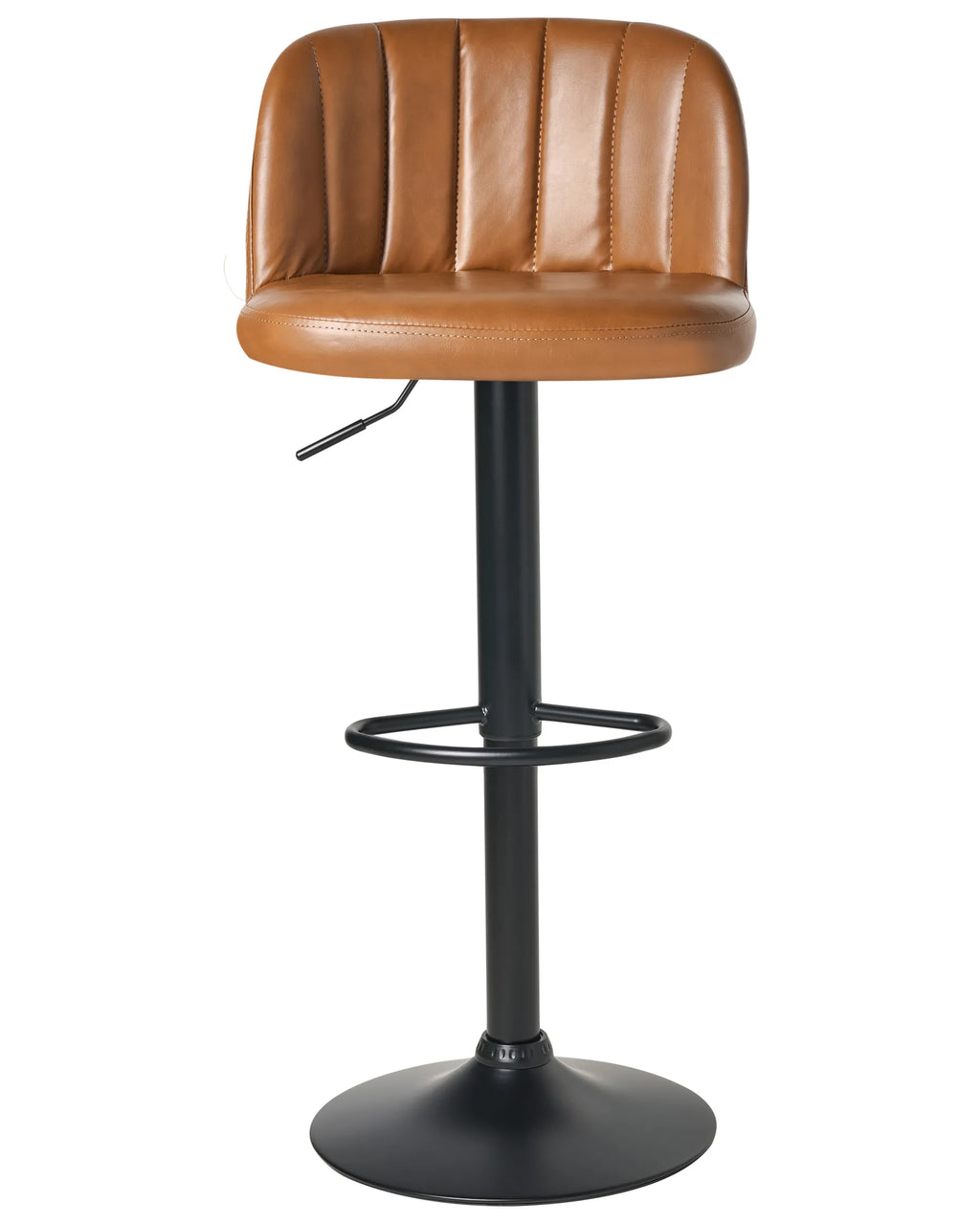 Set of 2 Bar Stools VLORE Faux Leather Swivel Brown