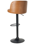 Set of 2 Bar Stools VLORE Faux Leather Swivel Brown
