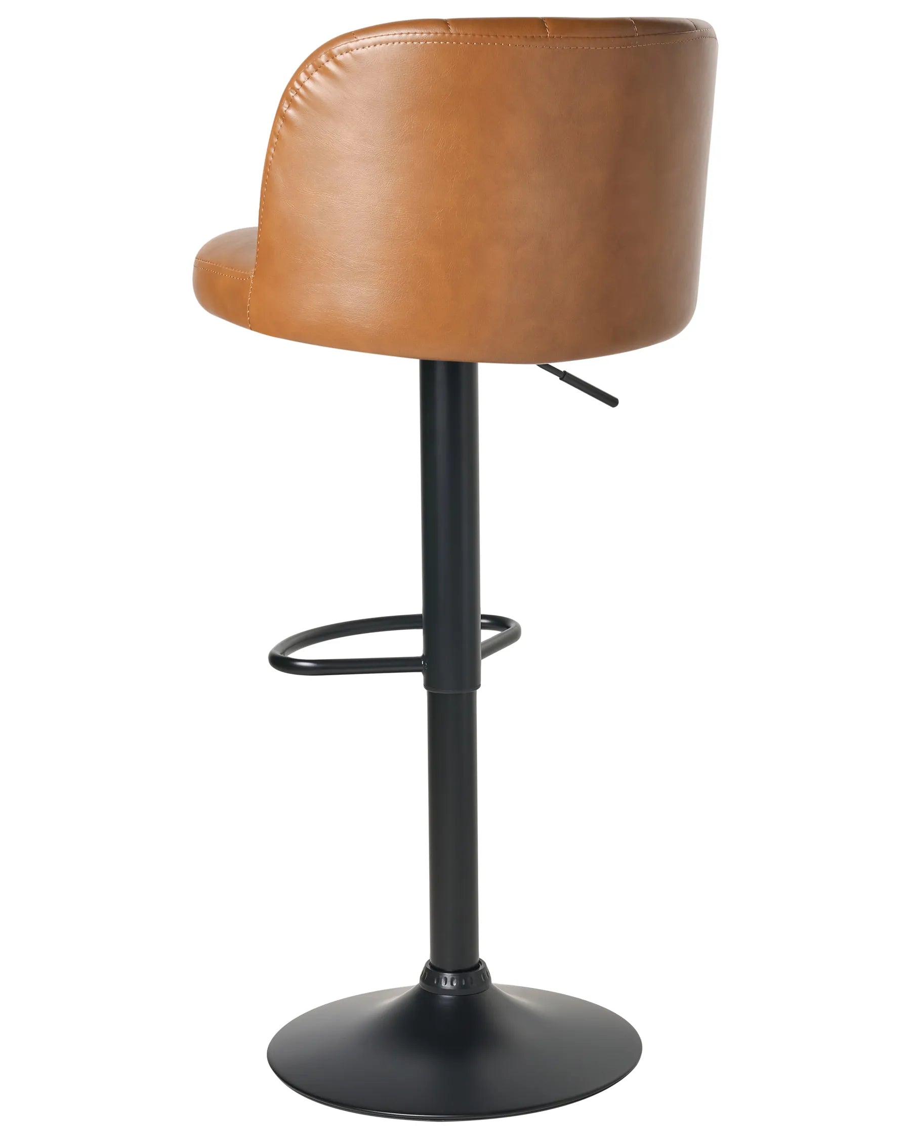 Set of 2 Bar Stools VLORE Faux Leather Swivel Brown