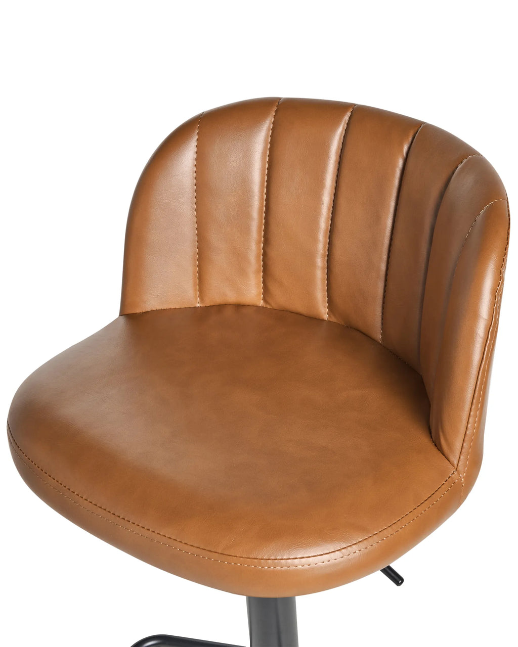 Set of 2 Bar Stools VLORE Faux Leather Swivel Brown