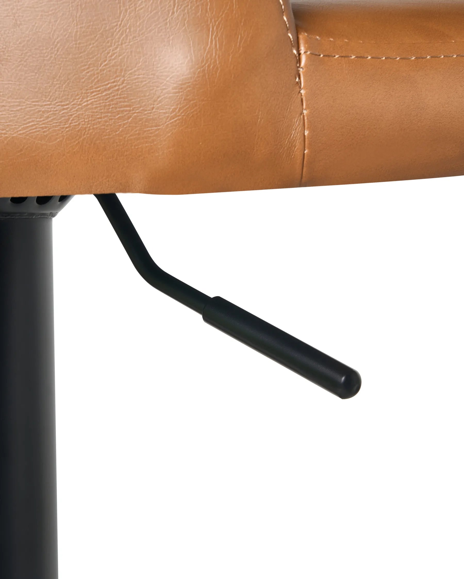 Set of 2 Bar Stools VLORE Faux Leather Swivel Brown