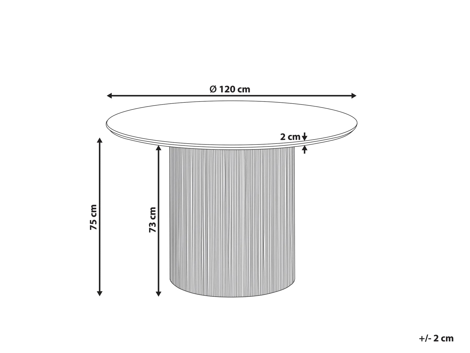 Dining Table SHEHO Light Brown 120 cm 120 cm