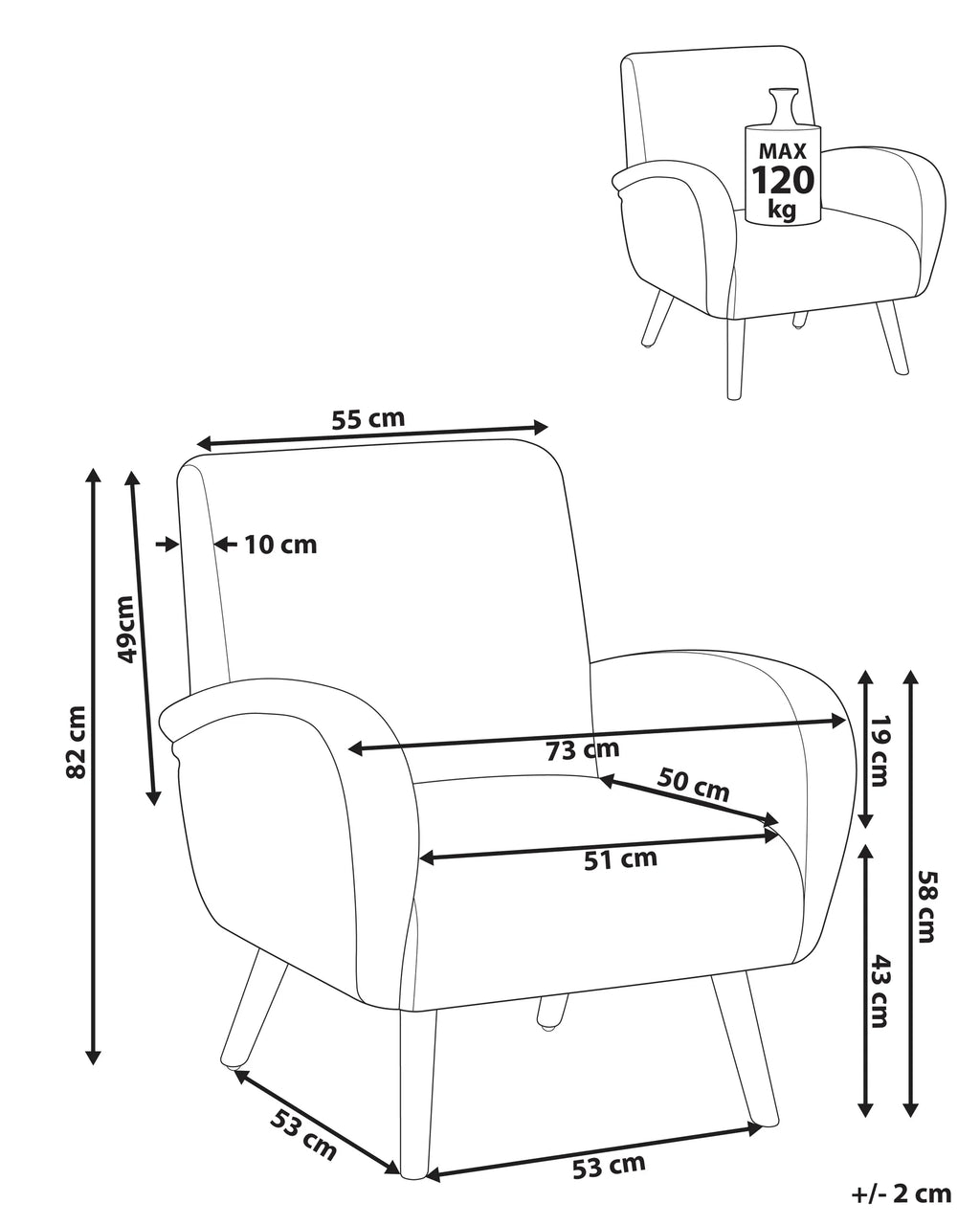 Armchair PLASSEN Fabric Green