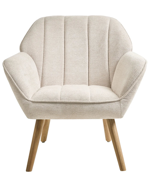 Armchair FALORA Fabric Light Beige – angled product view