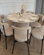 Set of 2 Dining Chairs ALLISON Boucle Light Beige