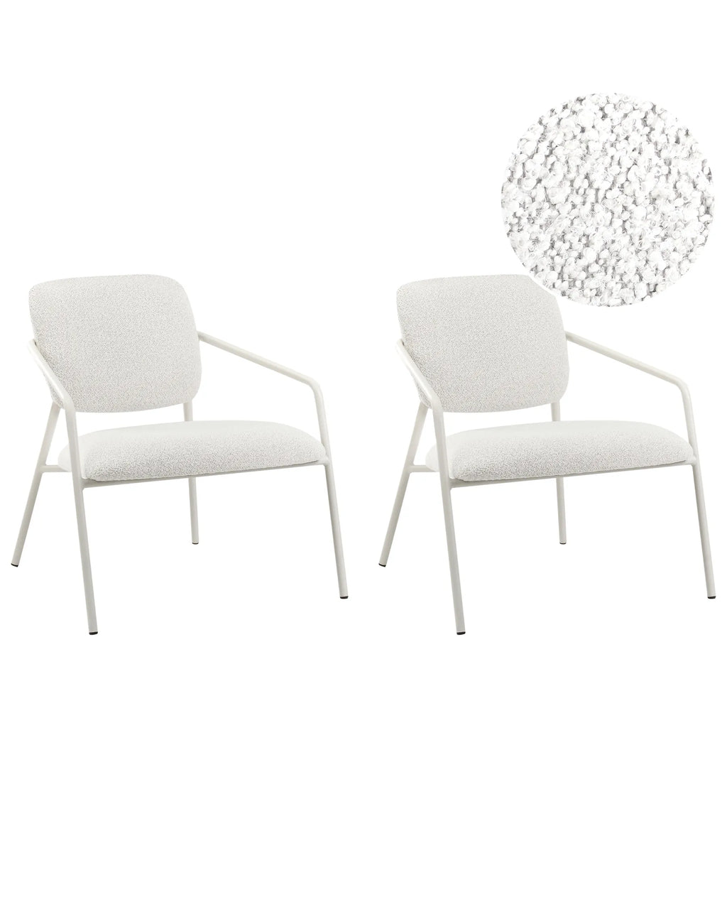 Set of 2 Armchairs LOA Fabric Off-White