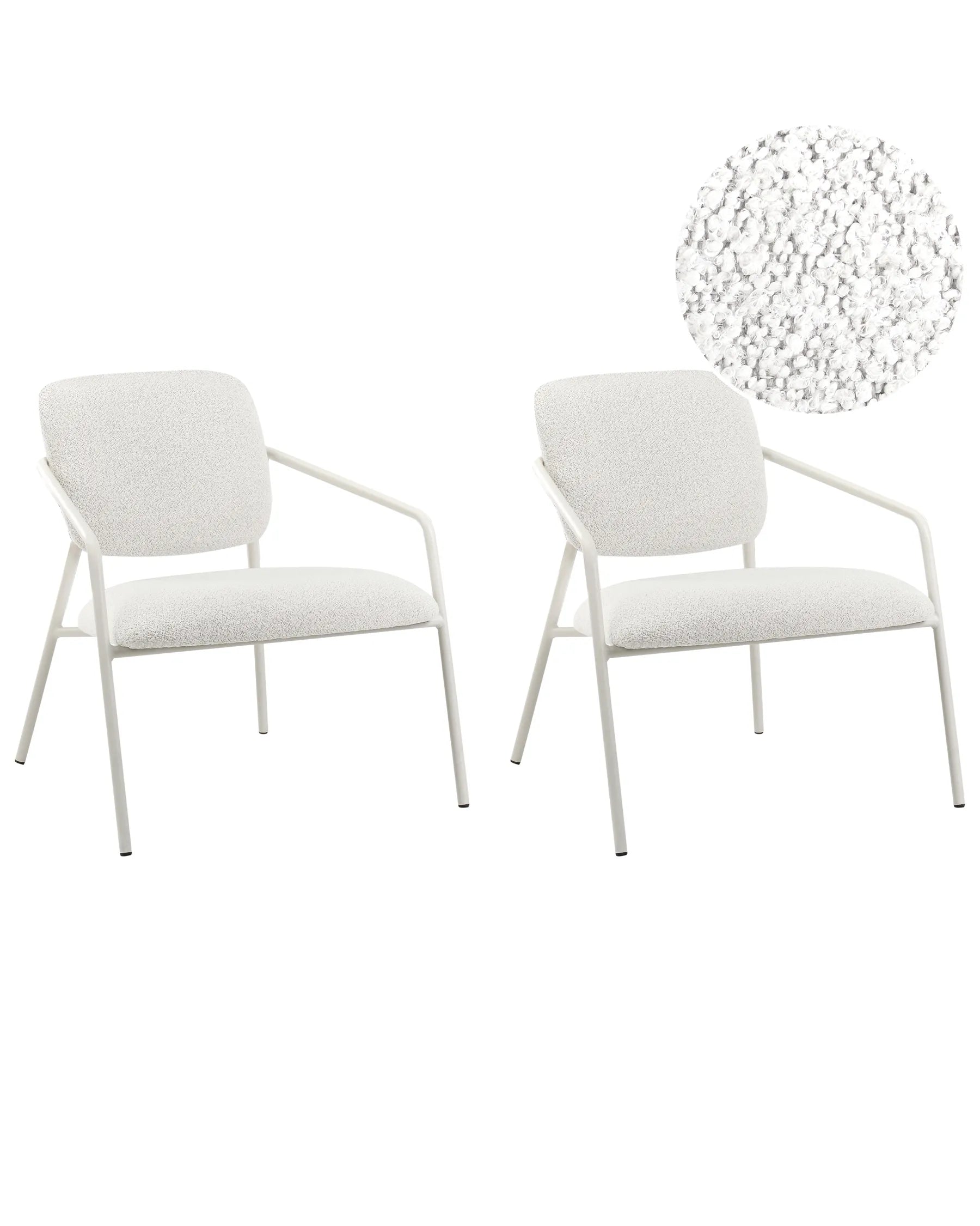 Set of 2 Armchairs LOA Fabric Off-White