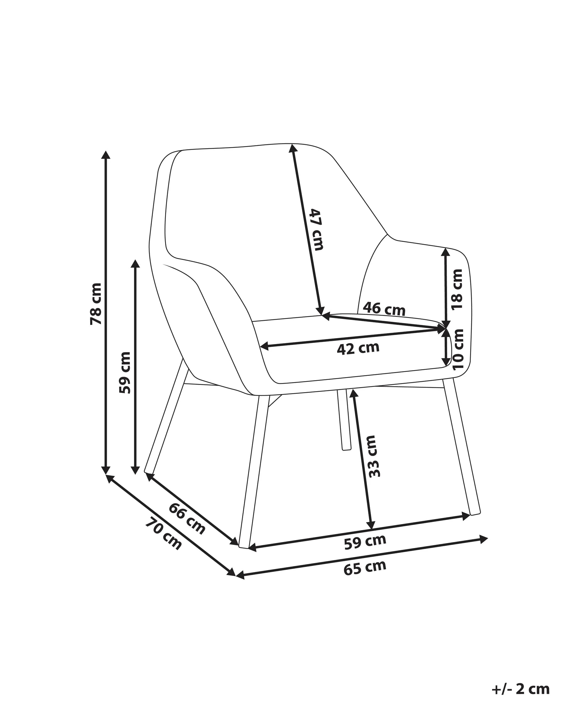 Armchair JABRO Fabric Off-White