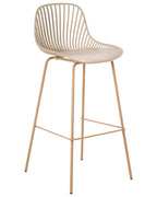 Set of 4 Bar Chairs KLEVE Beige