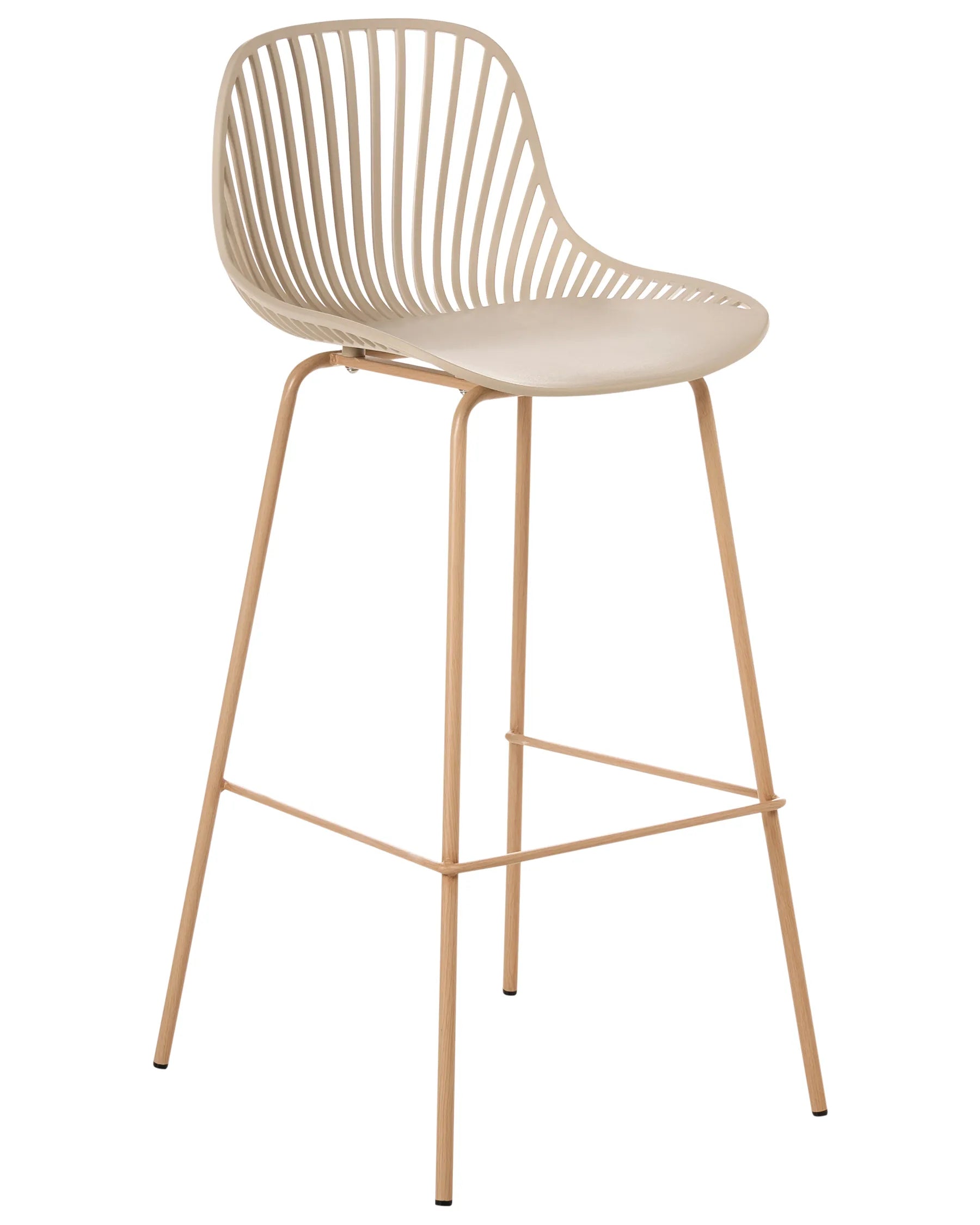 Set of 4 Bar Chairs KLEVE Beige