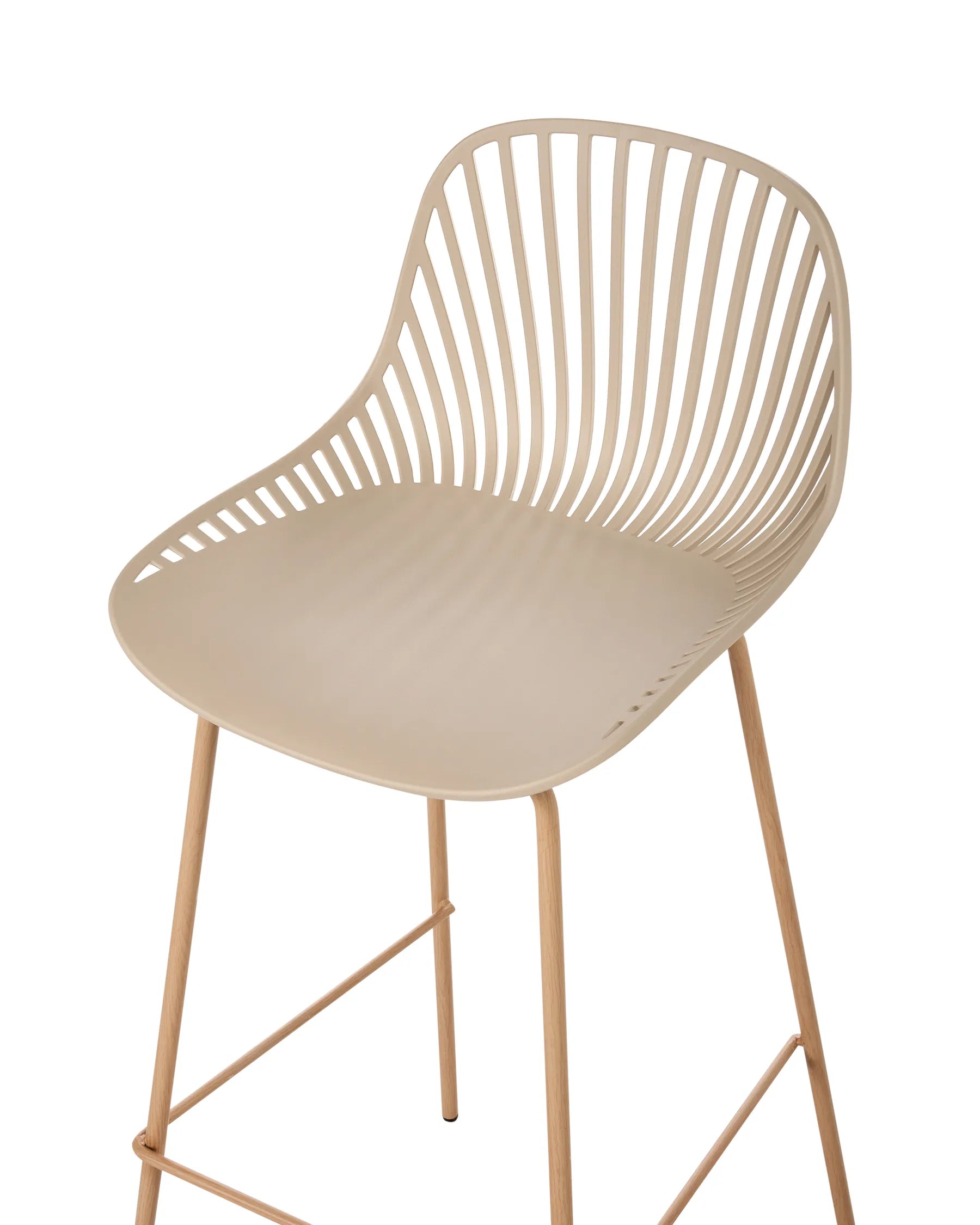 Set of 4 Bar Chairs KLEVE Beige