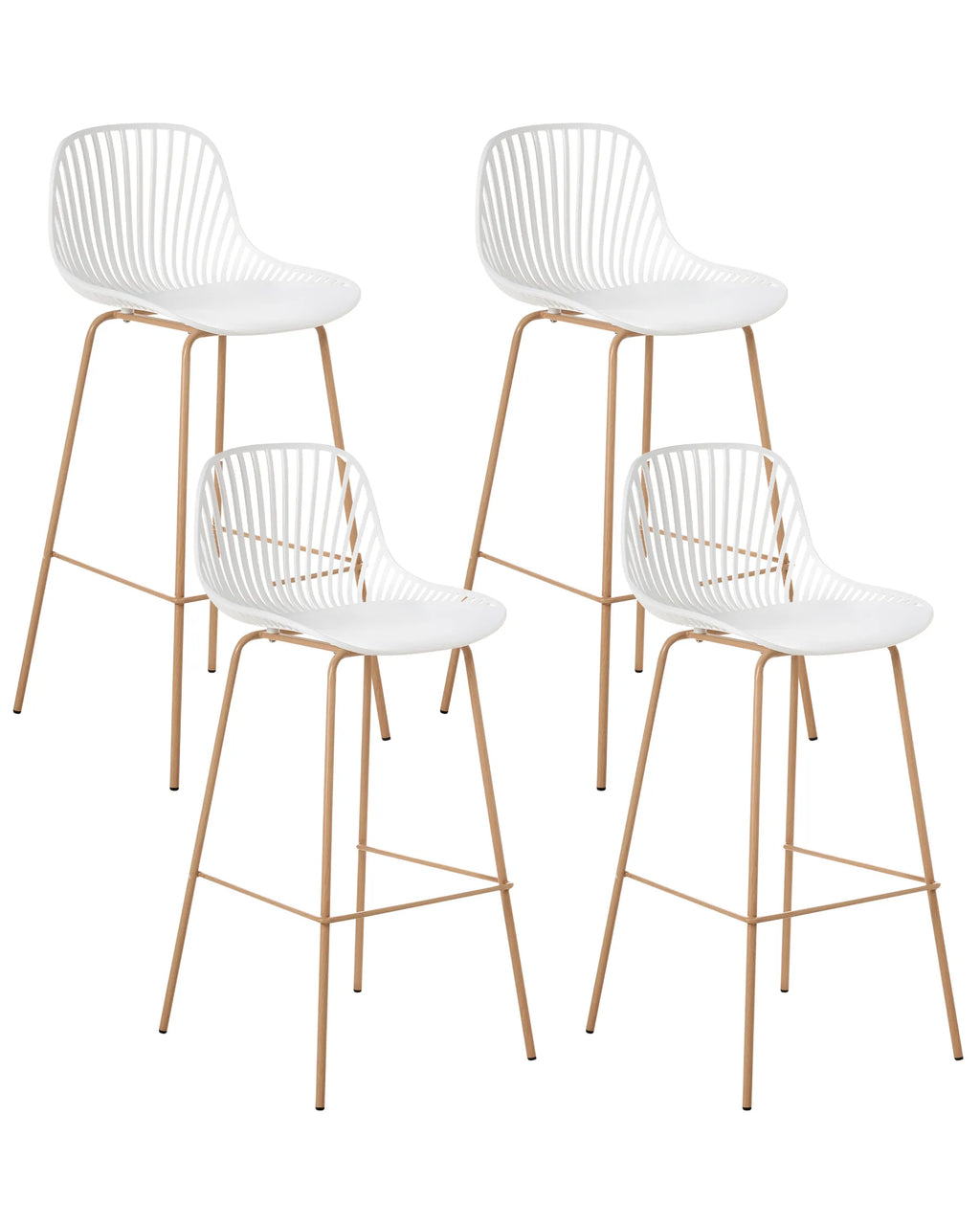 Set of 4 Bar Chairs KLEVE White