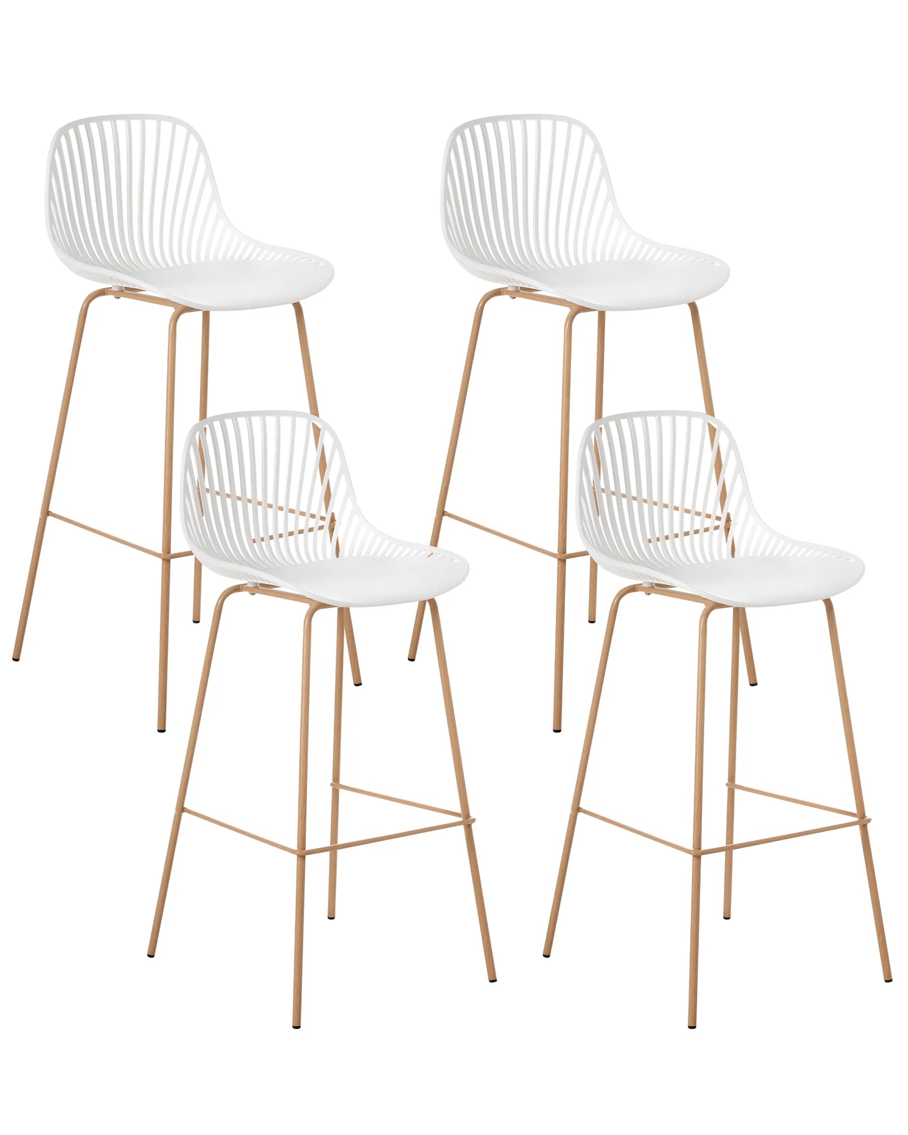 Set of 4 Bar Chairs KLEVE White