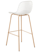 Set of 4 Bar Chairs KLEVE White