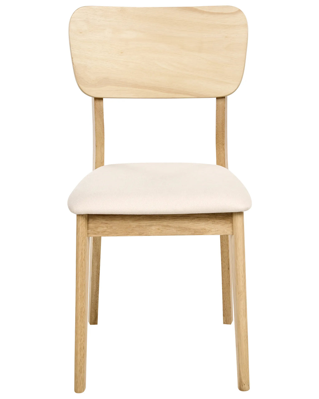 Set of 2 Dining Chairs MINIER Wood Light Brown/ Beige