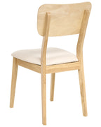 Set of 2 Dining Chairs MINIER Wood Light Brown/ Beige