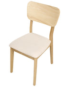 Set of 2 Dining Chairs MINIER Wood Light Brown/ Beige