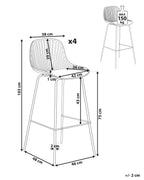 Set of 4 Bar Chairs KLEVE Beige