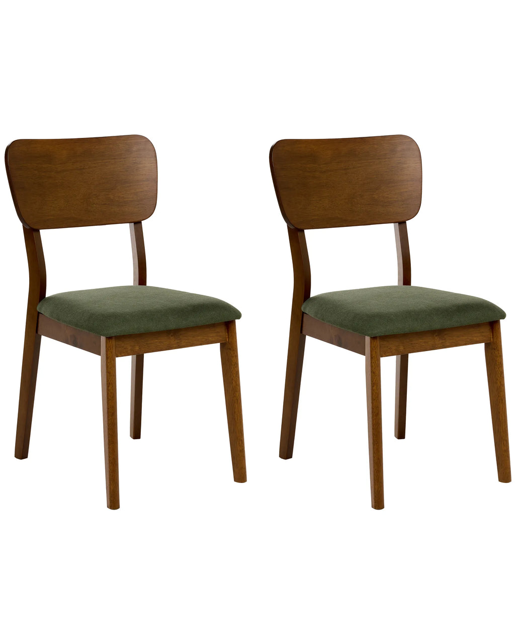 Set of 2 Dining Chairs MINIER Wood Green/ Dark Brown