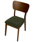 Set of 2 Dining Chairs MINIER Wood Green/ Dark Brown