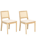 Set of 2 Dining Chairs TAMARAC Wood Light Brown