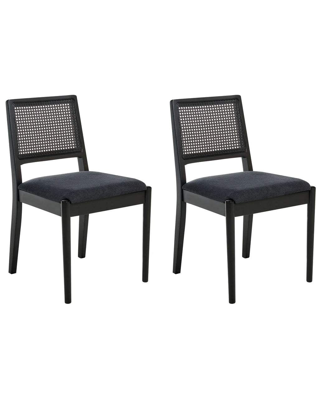 Set of 2 Dining Chairs TAMARAC Wood Black