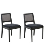 Set of 2 Dining Chairs TAMARAC Wood Black