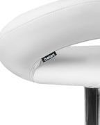 Set of 2 Bar Chairs PEORIA Faux Leather Swivel White