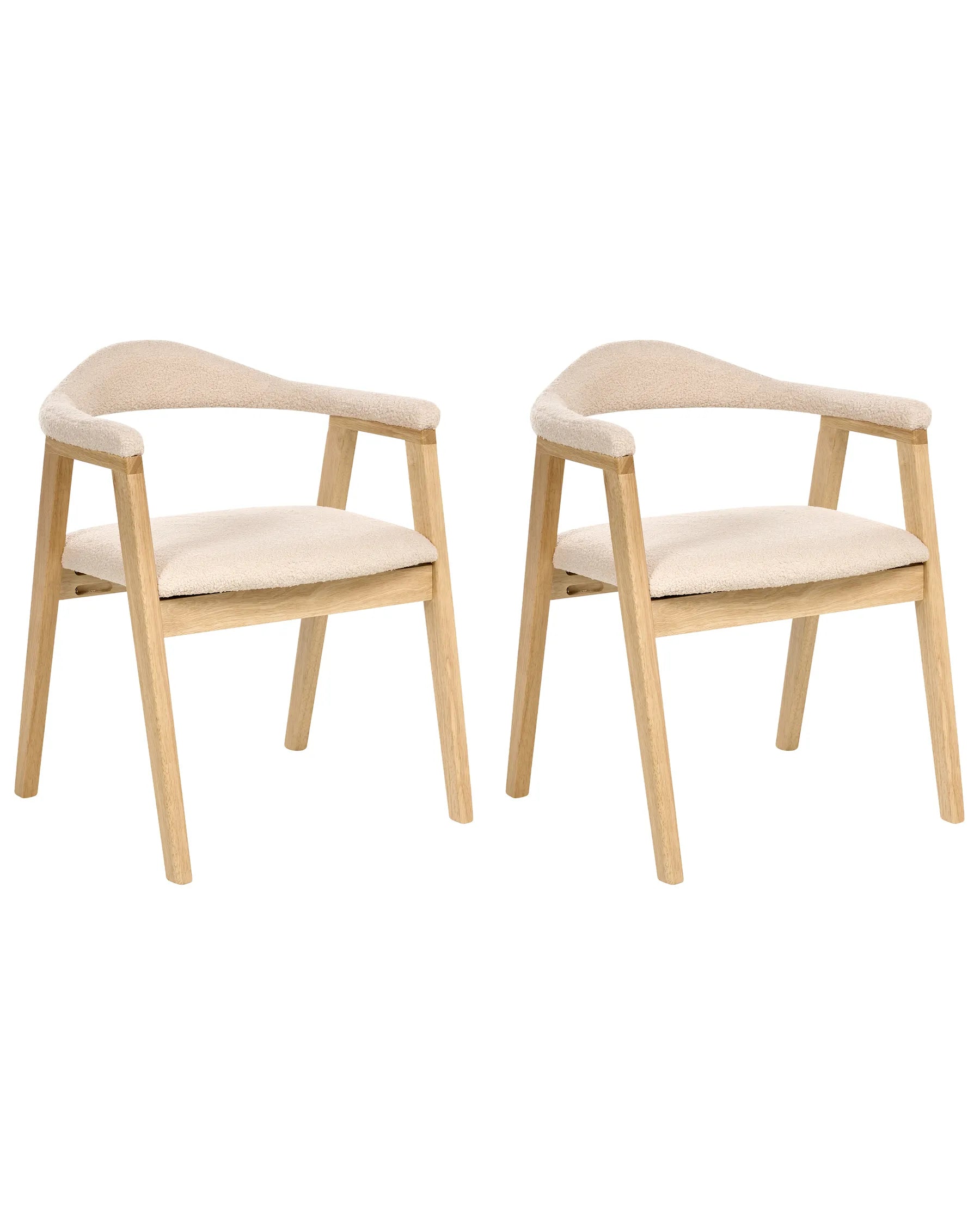 Set of 2 Dining Chairs ONECO Wood Light Brown