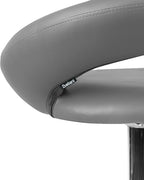 Set of 2 Bar Chairs PEORIA Faux Leather Swivel Grey