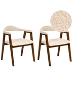 Set of 2 Dining Chairs ONECO Wood Dark Brown