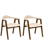 Set of 2 Dining Chairs ONECO Wood Dark Brown