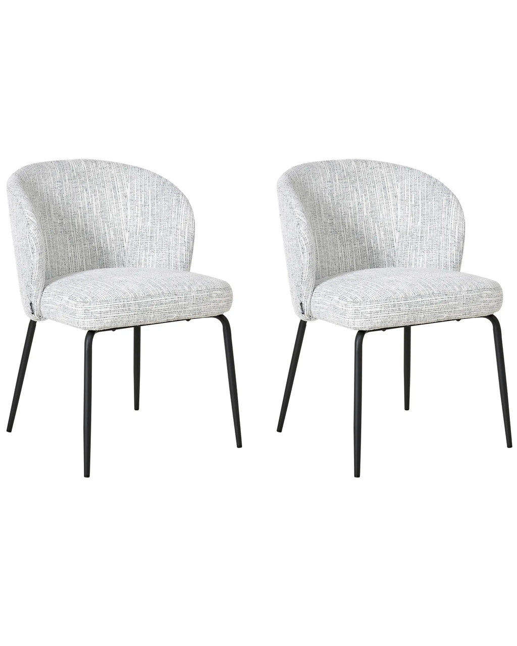 Set of 2 Dining Chairs ZANA Fabric White/ Blue
