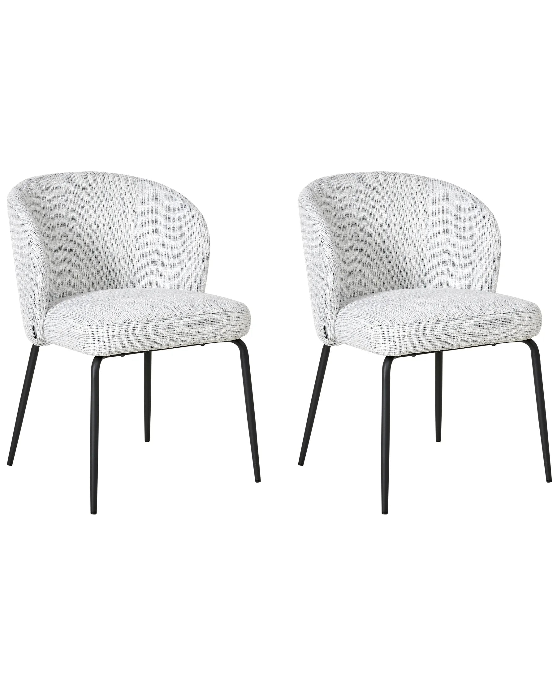Set of 2 Dining Chairs ZANA Fabric White/ Blue