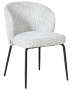 Set of 2 Dining Chairs ZANA Fabric White/ Blue