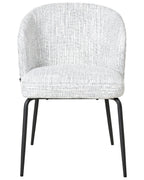 Set of 2 Dining Chairs ZANA Fabric White/ Blue