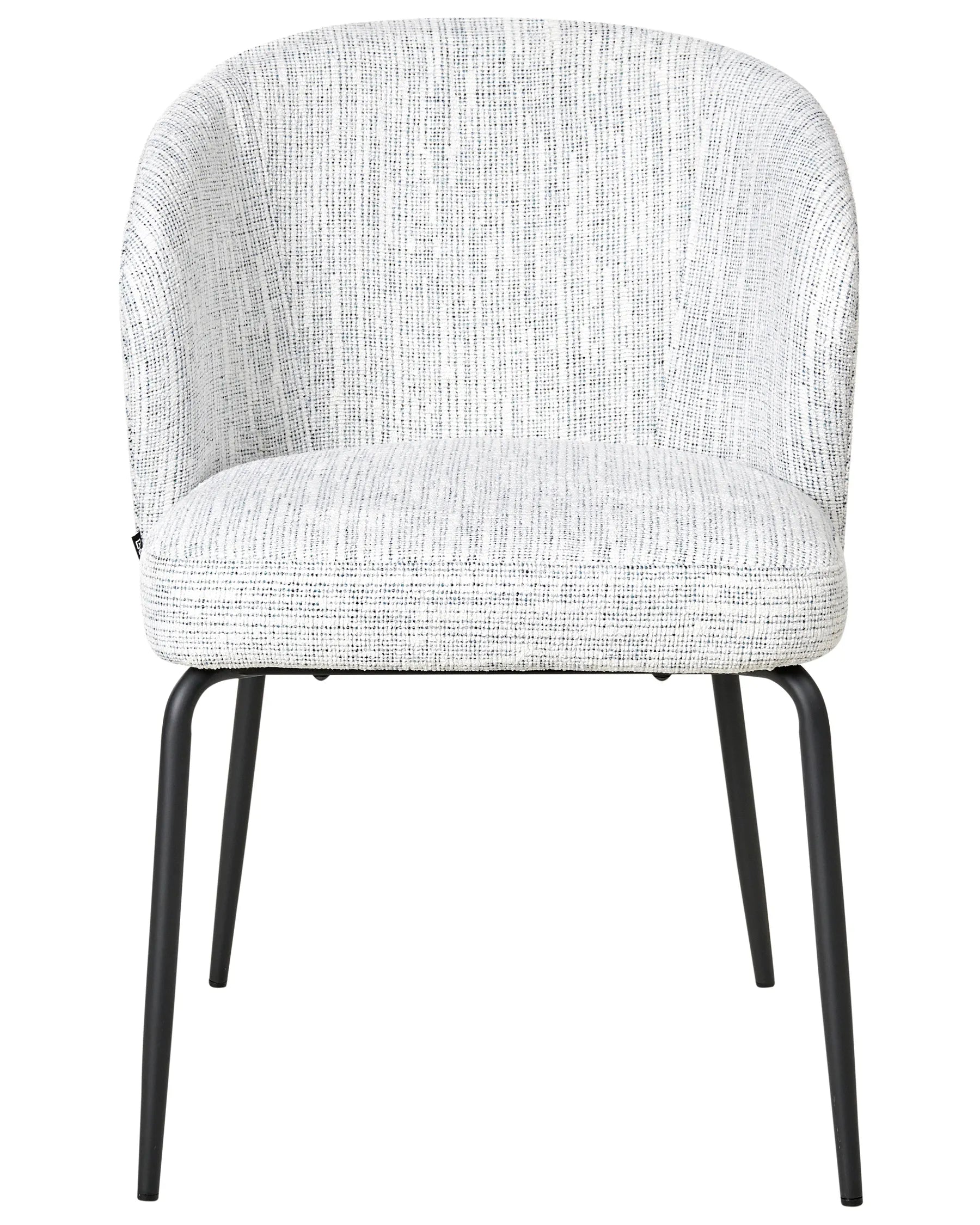 Set of 2 Dining Chairs ZANA Fabric White/ Blue