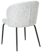 Set of 2 Dining Chairs ZANA Fabric White/ Blue