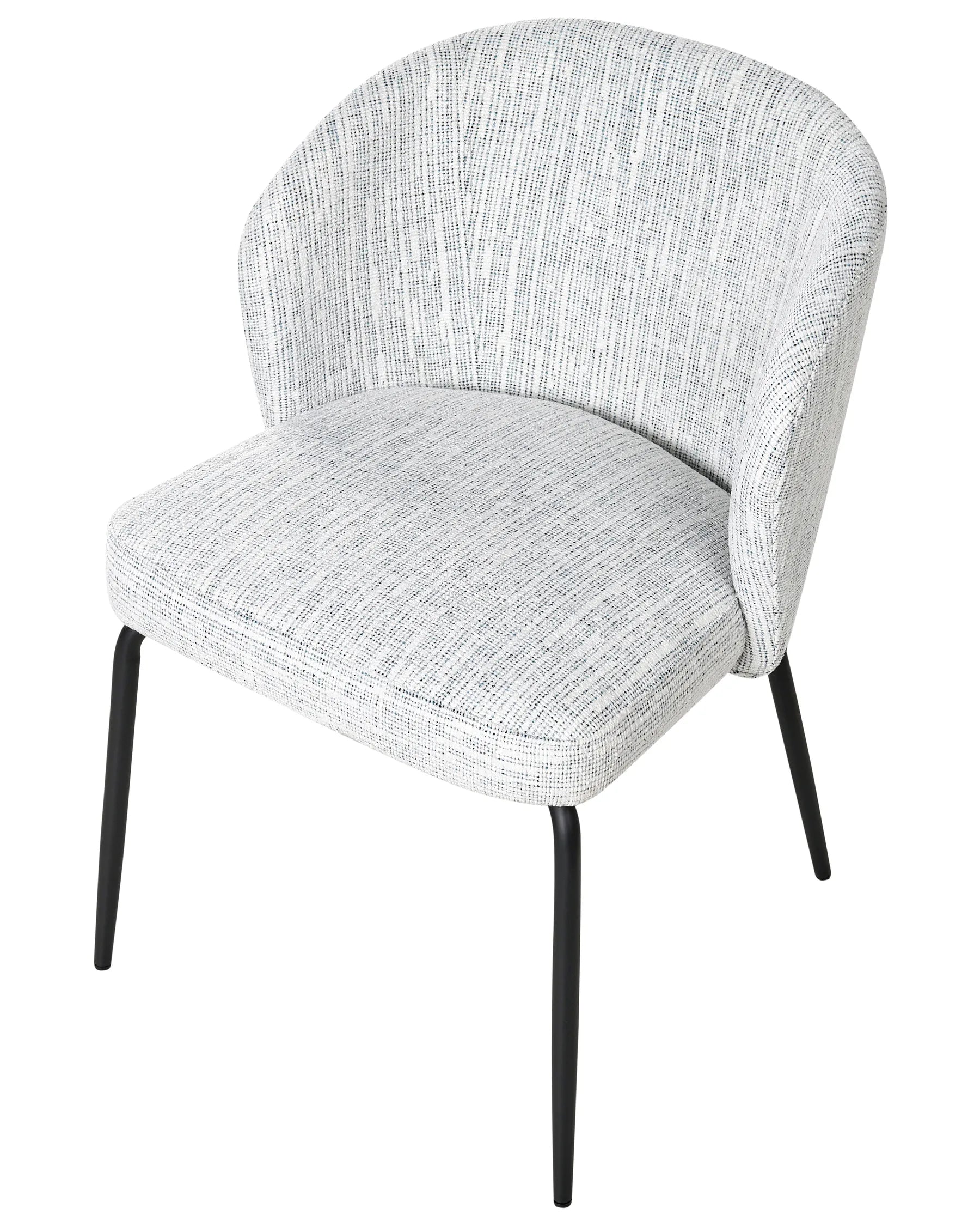 Set of 2 Dining Chairs ZANA Fabric White/ Blue